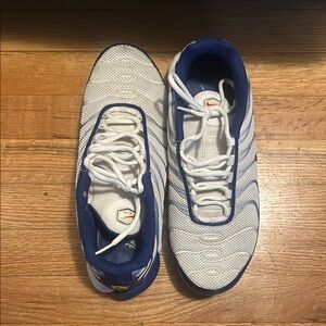 Nike White and Blue Athletic Shoes